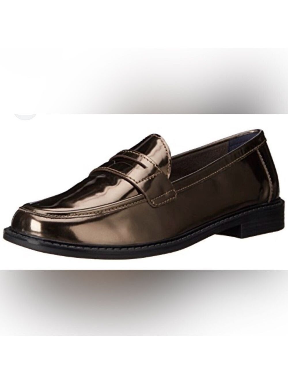 COLE HAAN PINCH CAMPUS PENNY LOAFERS METALLIC BRONZE LEATHER WOMENS SZ 9